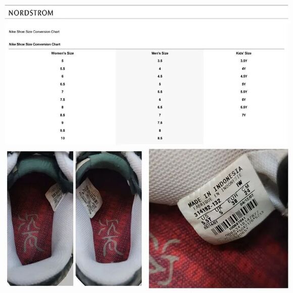 Vintage Y2K Nike Air Force 1 '07 White Dark Army Green Tweed 314192-132 Y5.5/ W7 - Picture 14 of 15